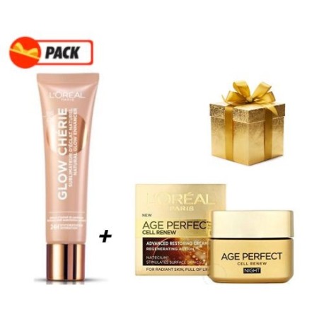 L'Oreal Pack Bonne Mine Age Perfect L'Oréal Creme Hydratante et Highlighter et Cadeau Offert